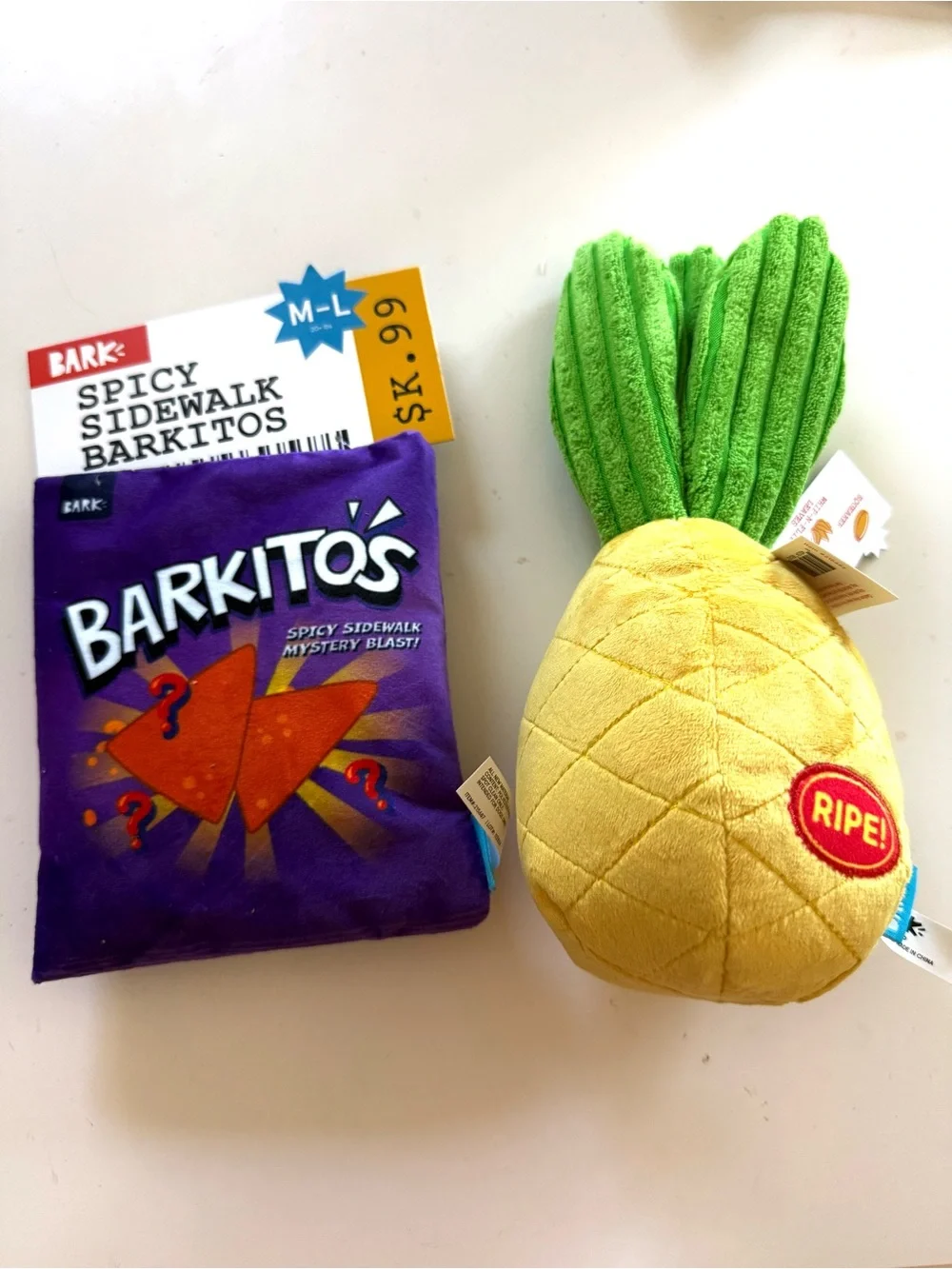 Bark Box Dog Toy Doritos Barkitos and Ripe Pineapple Limited edition Rare